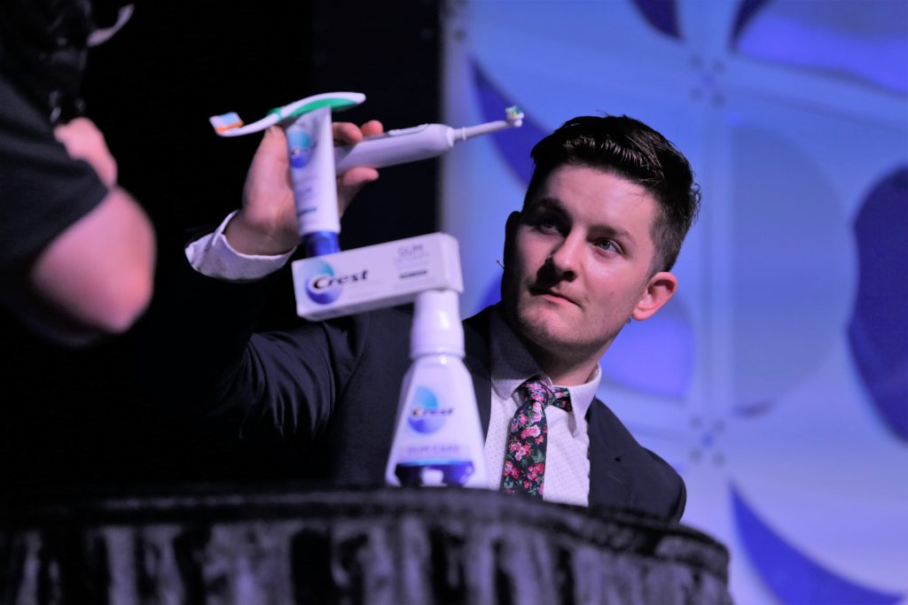 MPG hired a magician to help entertain dental hygienists at Crest + Oral-B's annual ADHA breakfast